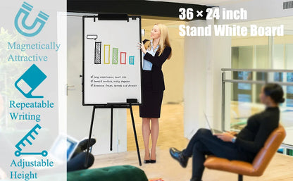 Magnetic Portable Dry Erase Height Adjustable 36 x 24 in Easel Whiteboard Stand Tripod White Board for Office Home Classroom-faithfullyfocusd