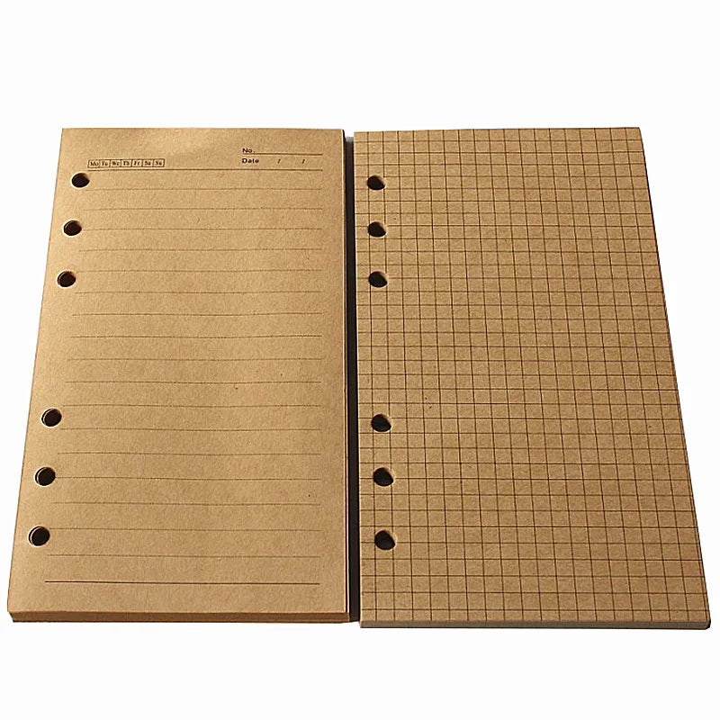 50 Sheet A5 A6 Loose-leaf Colorful Refill Inner Page Line Blank Grid Inner Page Inside Paper Stationery-faithfullyfocusd