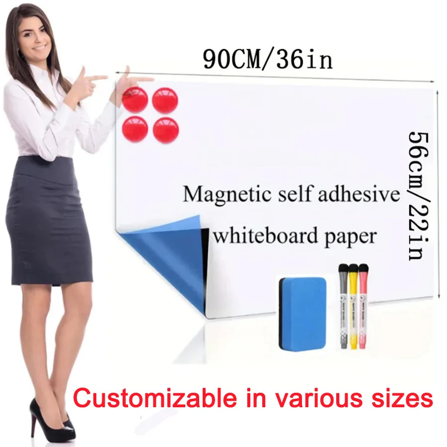 White Board Sticker Adhesive, 22" x36" Magnetic Dry Erase Board Paper for Wall, large whiteboard wall Children's writing board-faithfullyfocusd