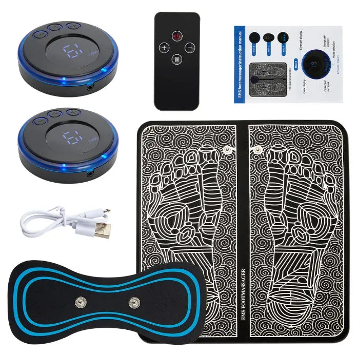 Electric Foot Massager Pad Electrostimulator Massage Mat EMS Muscle Massager Relax Feet Massage Fitness Masajeador USB Charging-faithfullyfocusd