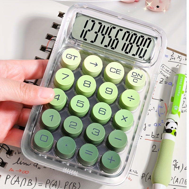 1pc of transparent high-value calculator for students, creative small computer, cute calculator, commercial financial office dedicated portable computer-faithfullyfocusd