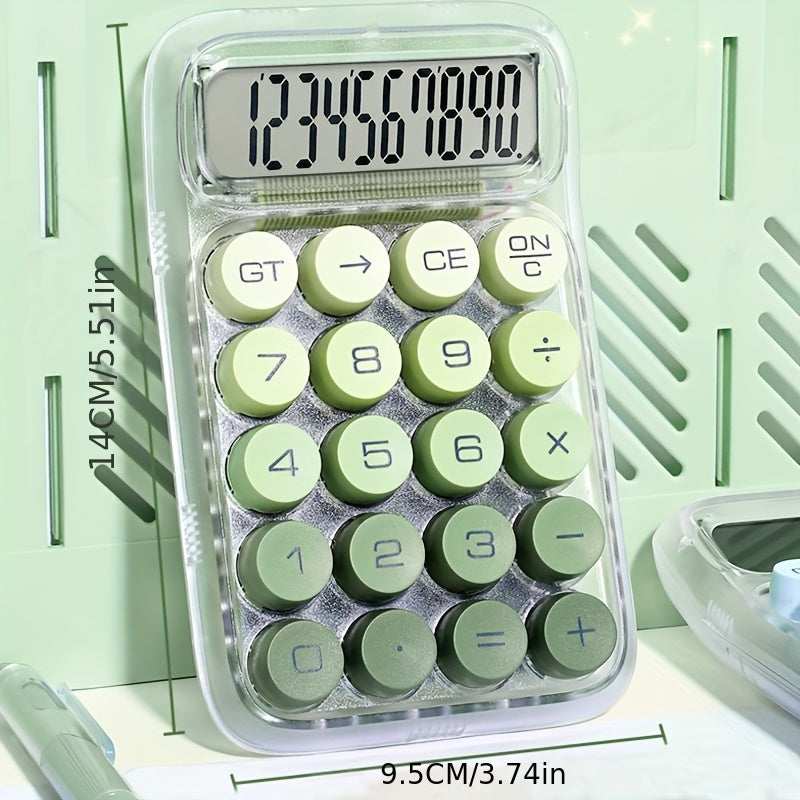 1pc of transparent high-value calculator for students, creative small computer, cute calculator, commercial financial office dedicated portable computer-faithfullyfocusd