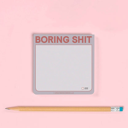 Knock Knock - Boring Shit Sticky Note (Gray)