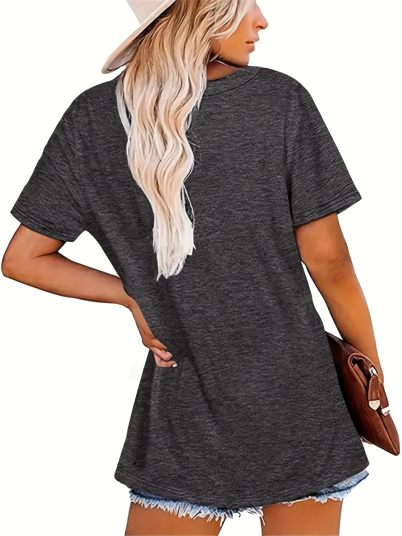 Plus Size Animal Print T-Shirt, Casual Crew Neck Short Sleeve Top For Spring & Summer, Women's Plus Size Clothing-faithfullyfocusd