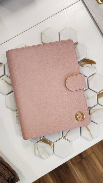 Outlined - Pebbled Leather A5 Planner Cover - Blush - faithfullyfocusd