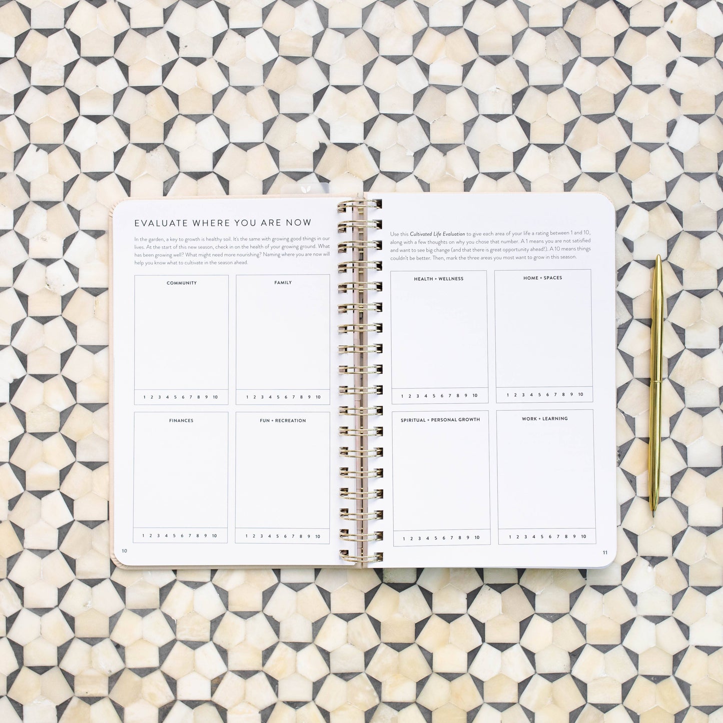 Cultivate What Matters - Fresh Start Daily Goal Planner | Natural Linen Spiral