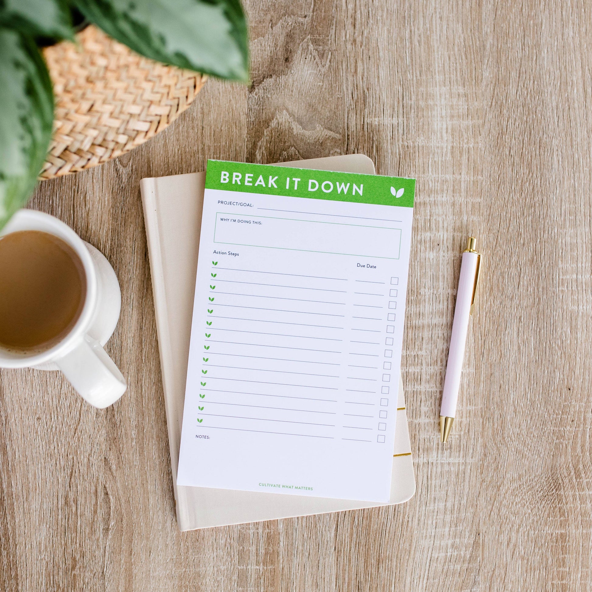 Cultivate What Matters - Break It Down Notepad | Green