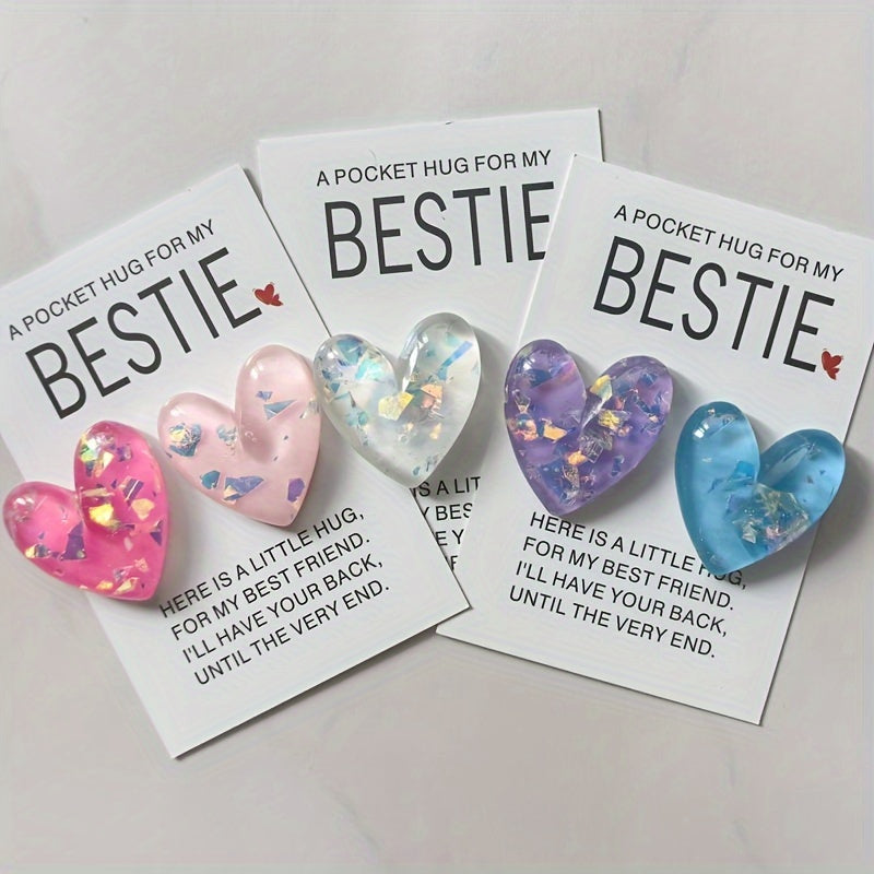 5pcs a set, a pocket hug for my best friend: a heartfelt gift for your female friend - Christmas Decoration, Valentine's Day Gift -  For Friends & Lovers - Express Love & Affection-faithfullyfocusd