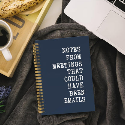 1pc Hardcover Humorous Spiral-Bound Notebook - "Keep Calm I Have a Spreadsheet" & "Notes from Meetings That Could Have Been Emails" 50 Pages, Office & School Supplies, Ideal Gift for Friends-faithfullyfocusd