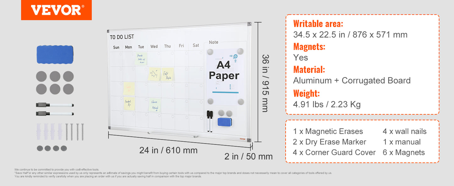 VEVOR Rolling Magnetic Whiteboard Double-Sided Mobile Whiteboard 360° Reversible Adjustable Height Dry Erase Board for School-faithfullyfocusd